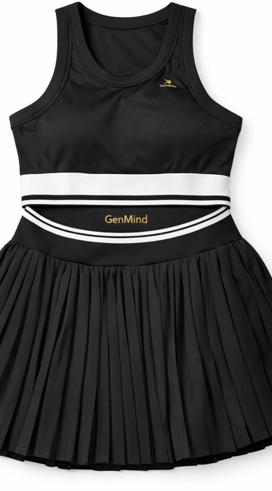Women's Tennis Skirt Set - Yoga Top & Pleated Skirt with Sports Bra